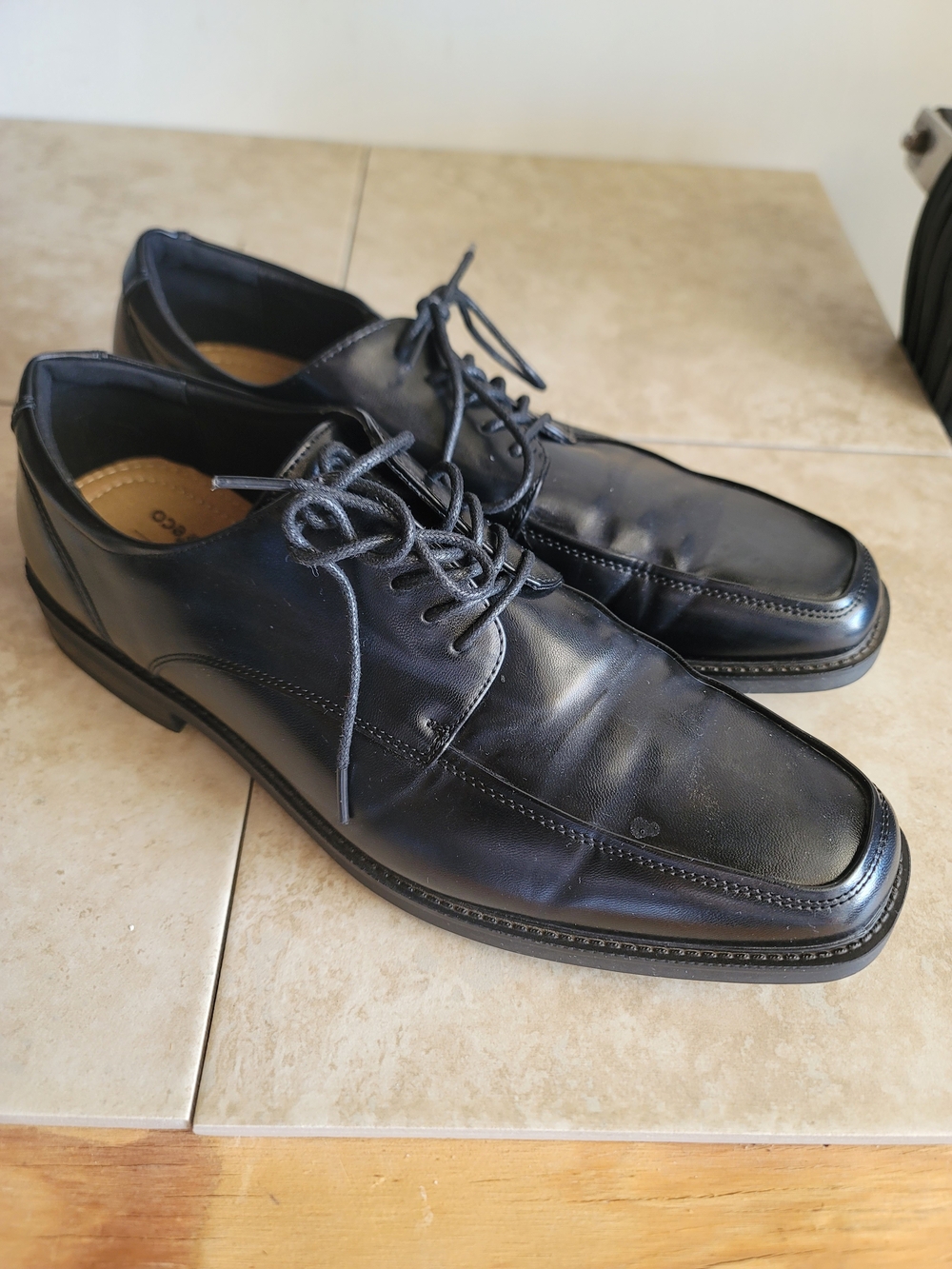 Apt. 9 Black Leather Lace-Up Dress Oxfords